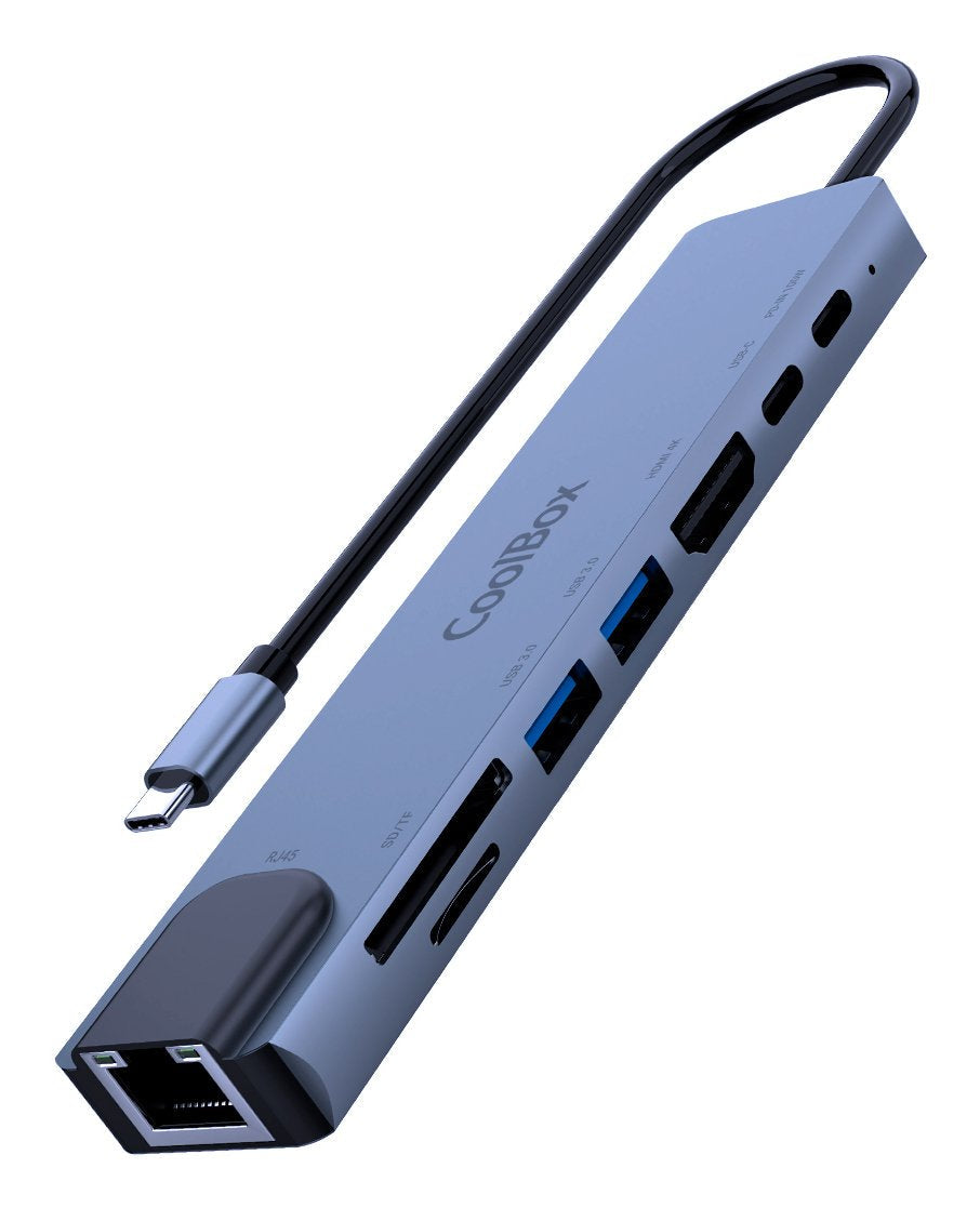 Mini Dock C81 Usb-C (2xusb3.0/Hdmi 4k/Usb-C Pd/Usb-C/1sd-Microsd/Rj45) Coolbox