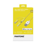 Pantone Pt-Usb003y1 Cable Usb 1,2 M Usb A Usb C.Micro Usb A/Lightning Amarillo