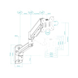 EAN 8433281016491 - TooQ LP1334TNR-B soporte para monitor 86,4 cm (34") Escritorio Blanco imagen 8