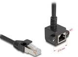 Netzwerk Verlängerungscable Rj45 Stecker Zu Rj45 Buchse 90° Gewinkelt Cat.6 F Utp 0,5 M Schwarz