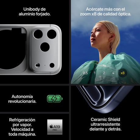 EAN 0195950628364 - Apple iPhone 17 Pro 16 cm (6.3") SIM doble iOS 26 5G USB Tipo C 1 TB Plata imagen 6