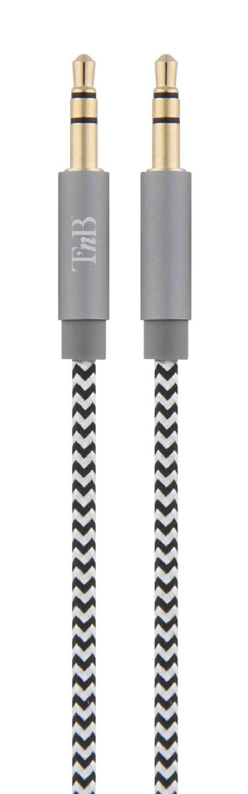 Cable Audio Jack 3,5mm T Nb M/M 1m (Negro/Gris)