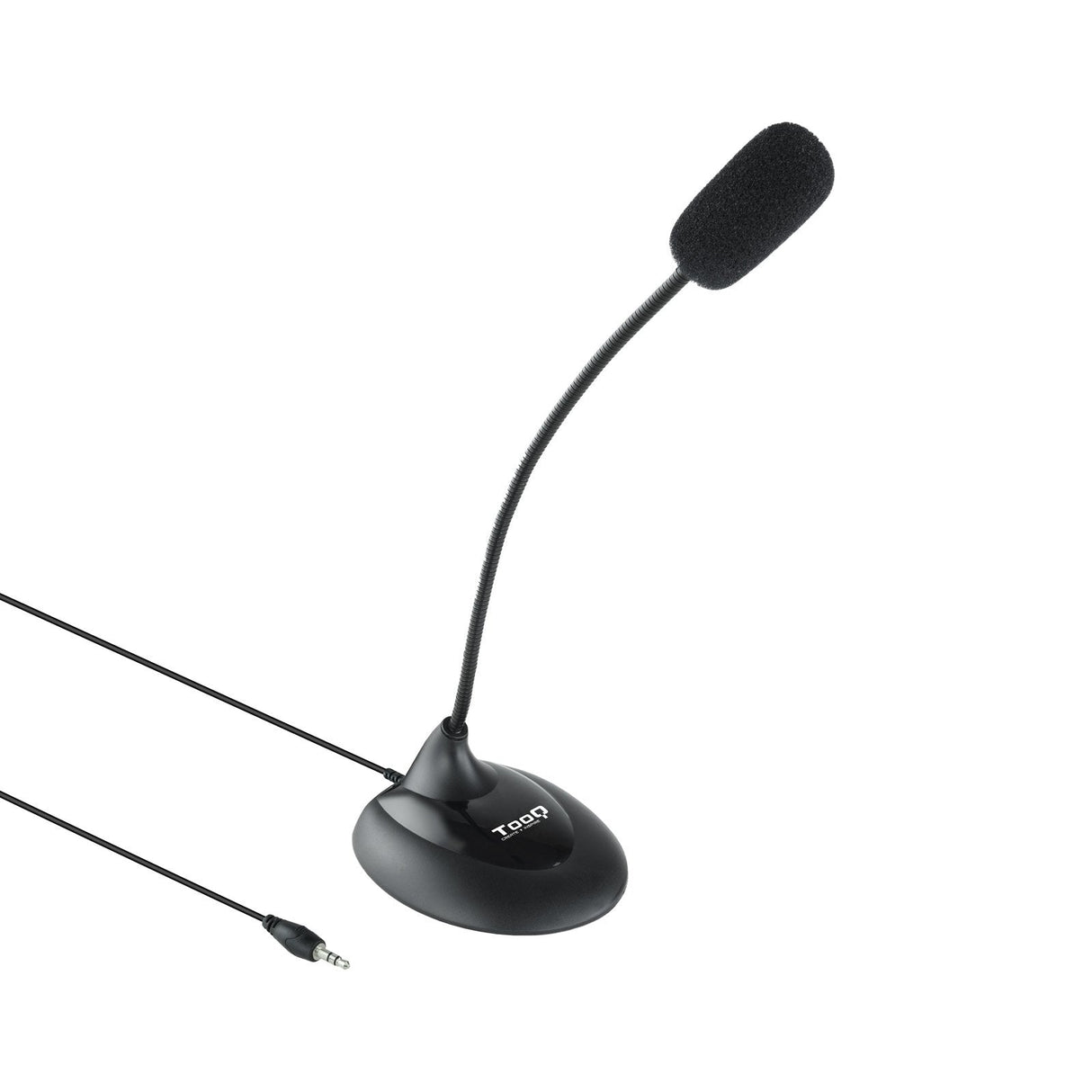 Tooq Microfono De Escritorio Flexible Omnidireccional - Interruptor On/Off - Cable De 2m - Jack 3.5mm - Negro