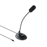 Tooq Microfono De Escritorio Flexible Omnidireccional - Interruptor On/Off - Cable De 2m - Jack 3.5mm - Negro
