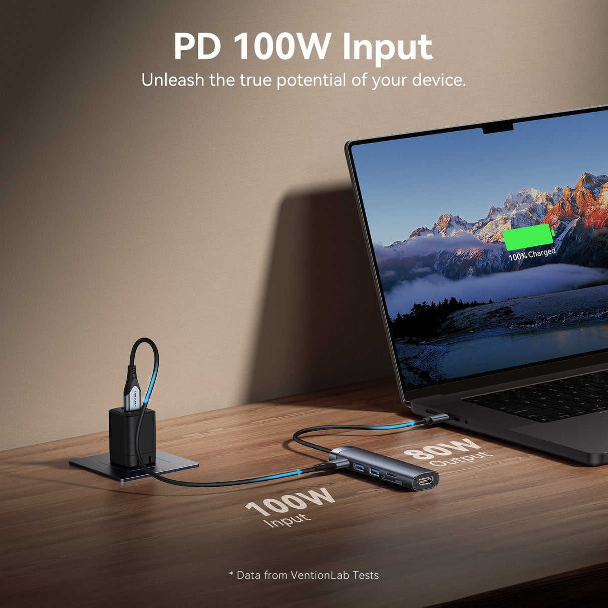 Docking Usb Tipo-C Vention Thjhb 1xhdmi 4k 2xusb 1xusb Tipo-C Pd Gris