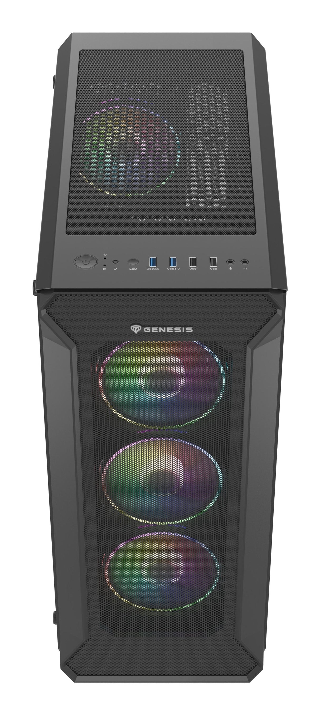 Caja Pc Gaming Genesis Irid 505 Argb Atx 2xusb 3.0 2xusb 2.0 S/F Cristal Templado