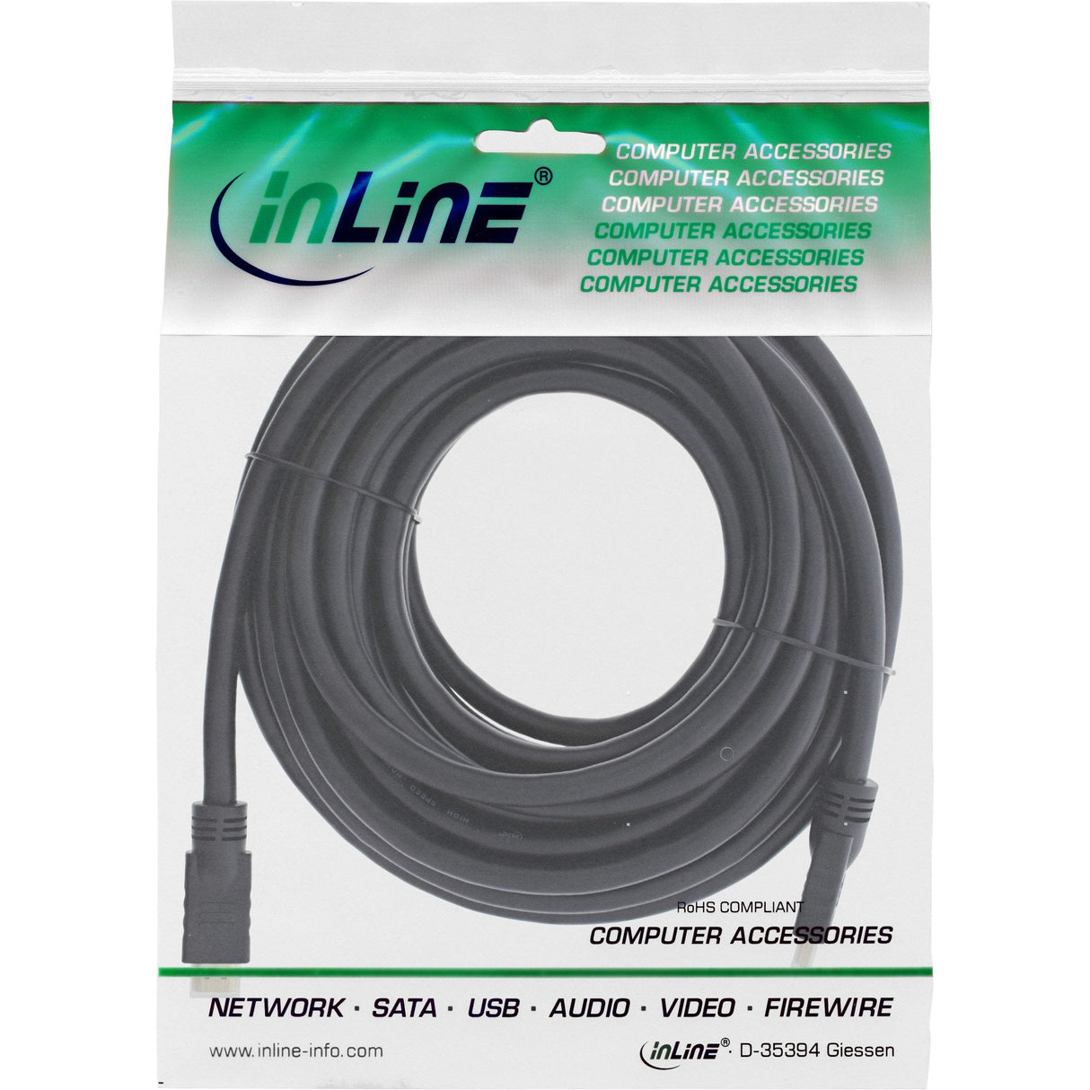 Cable Hdmi Inline Con Ethernet Macho A Macho Negro 5m