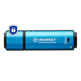 Kingston Ironkey Vault Privacy 50 256 Gb, Lápiz Usb Celeste/Negro