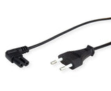 Value Netzcable Euro-Flachstecker Auf C7 Gewinkelt, 2polig, Schwarz, 1,8 M