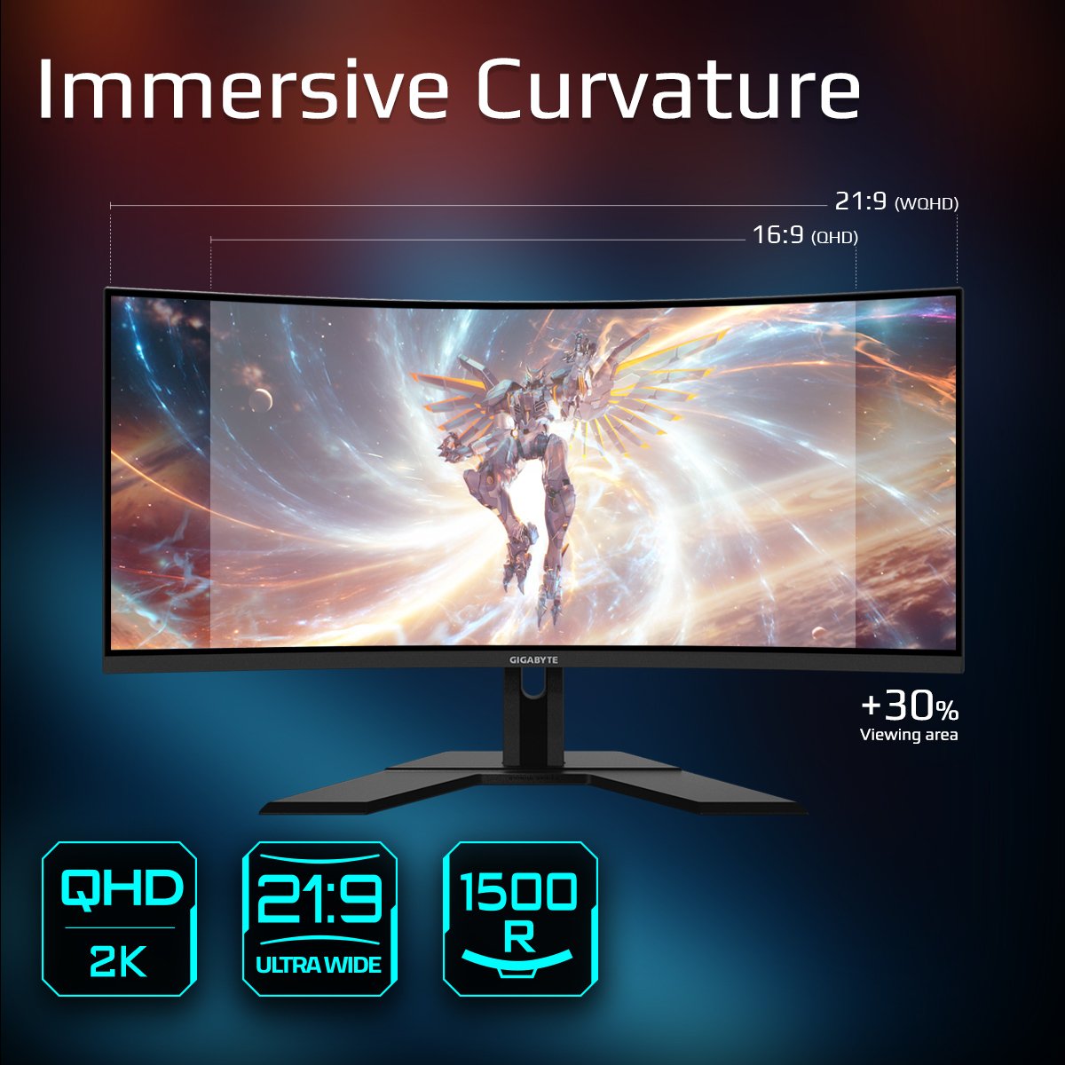 EAN 4719331861063 - GIGABYTE G34WQCP pantalla para PC 86,4 cm (34") 3440 x 1440 Pixeles UltraWide Quad HD LED Negro imagen 7