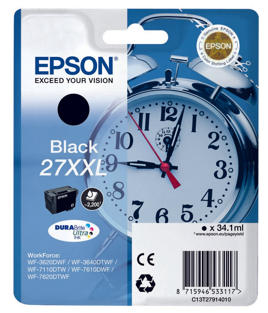 Tinta Original Epson 27 Xxl Alta Capacidad Negro