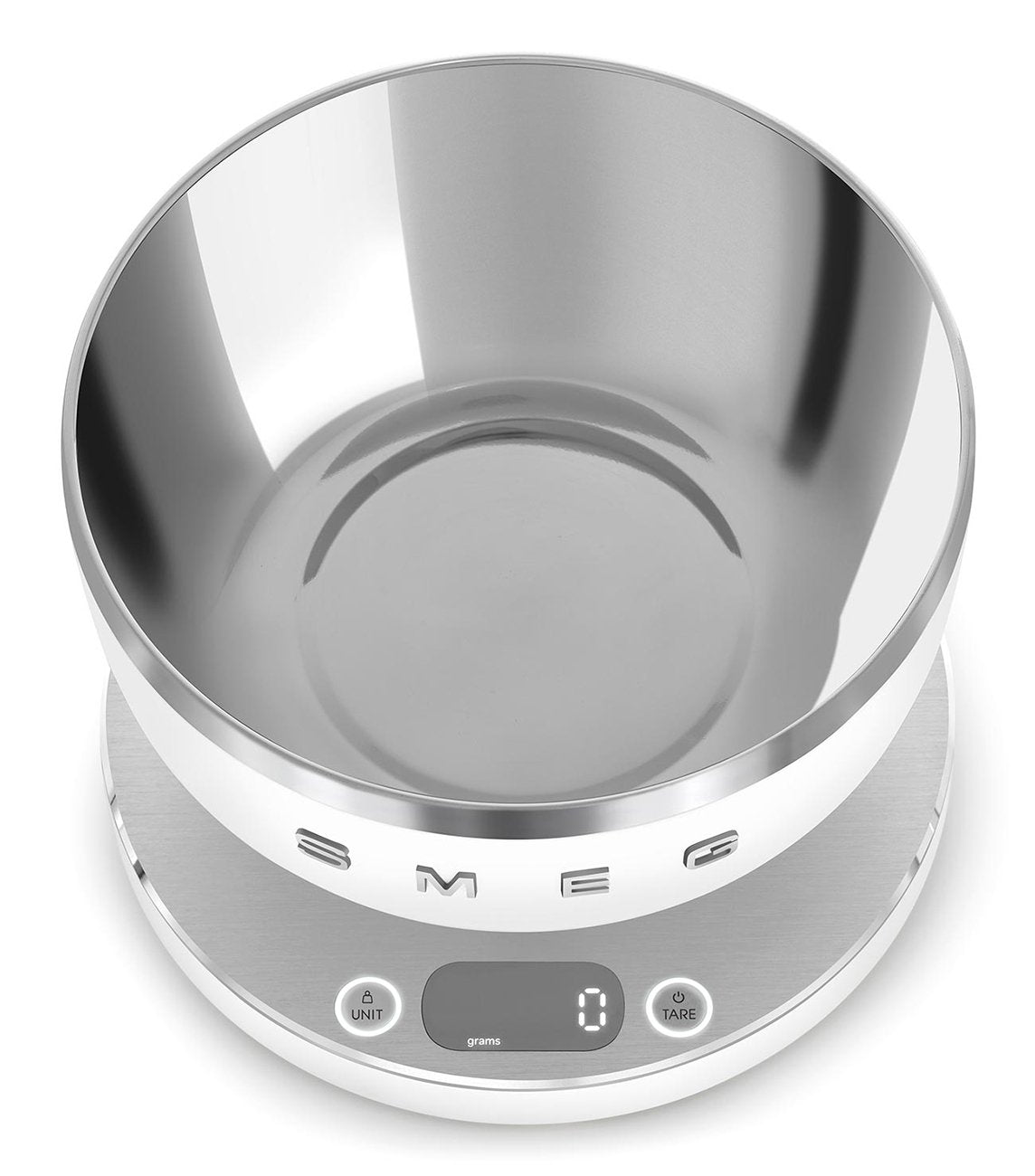 Smeg Ksc01whmww Báscula De Cocina Acero Inoxidable, Blanco Encimera Alrededor Báscula Electrónica De Cocina