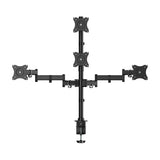 Aisens Soporte De Mesa Eco Giratorio E Inclinable Para 4 Monitores 8kg (4 Pivotes, 2 Brazos) De 13-27, Negro