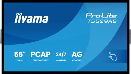 EAN 4948570125586 - iiyama T5529AS-B1AG pantalla de señalización Panel plano interactivo 138,7 cm (54.6") LED Wifi 500 cd / m imagen 3