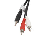 Lanberg Cable Estereo Ca-Mjrc-10cc-0050-Bk Jack 3.5mm A 2x Rca 5 Metros