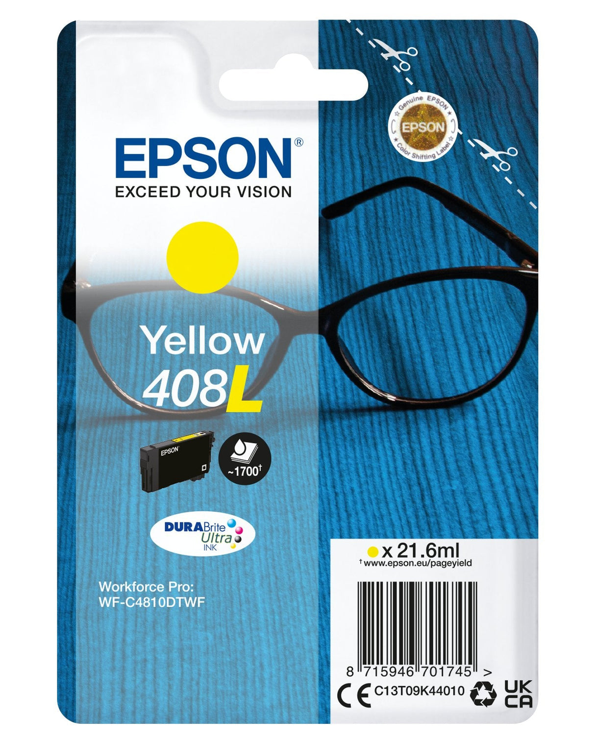 EAN 8715946701745 - Epson C13T09K44010 cartucho de tinta 1 pieza(s) Original Alto rendimiento (XL) Amarillo imagen 1