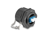 Delock 87886 Conector Empotrable De Fibra Óptica Lc Duplex A Lc Duplex Con Tapa Protectora Monomodo Ip68 Resistente Al Polvo Y Al Agua