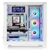 Vista De Termaltake 390 Aire, Torre De Torre De Vidrio Blanco Y Templado Ca-11f-00m6wn-00