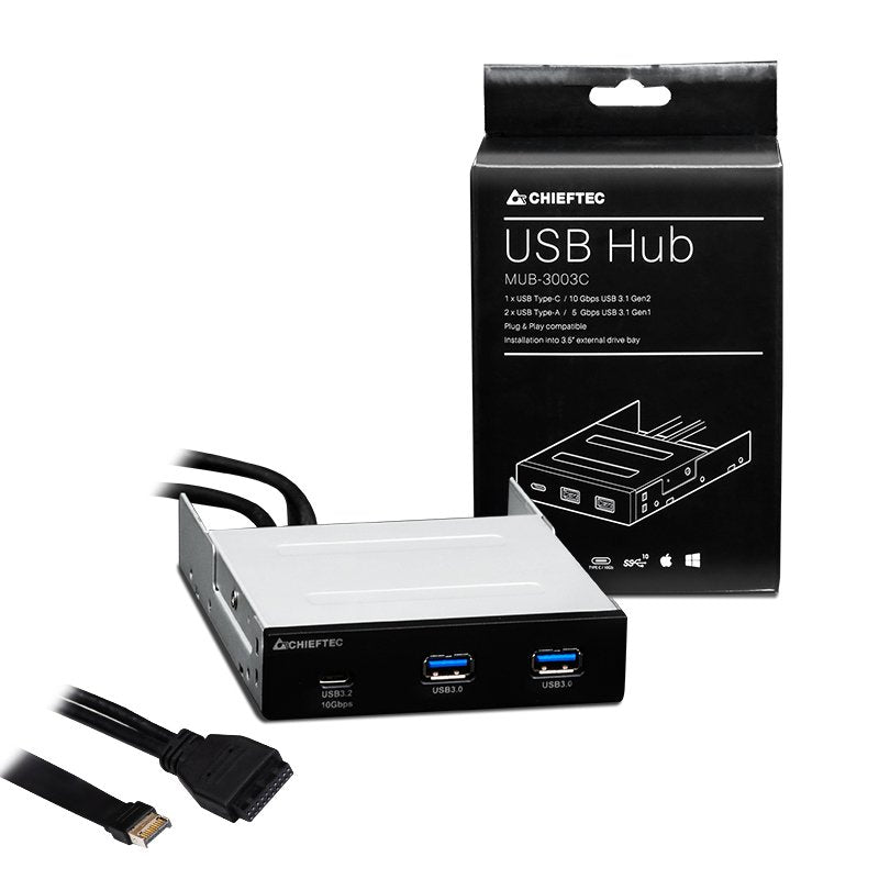 Panel Frontal Chieftec Mub-3003c, Con 1x Usb Type-C Y 2x Usb Type-A