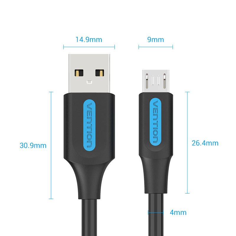 Cable Usb 2.0 Vention Colbi Usb Macho Microusb Macho 3m Negro