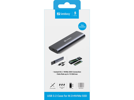 EAN 5705730136399 - Sandberg 136-39 caja para disco duro externo Caja externa para unidad de estado sólido (SSD) Negro M.2 imagen 7