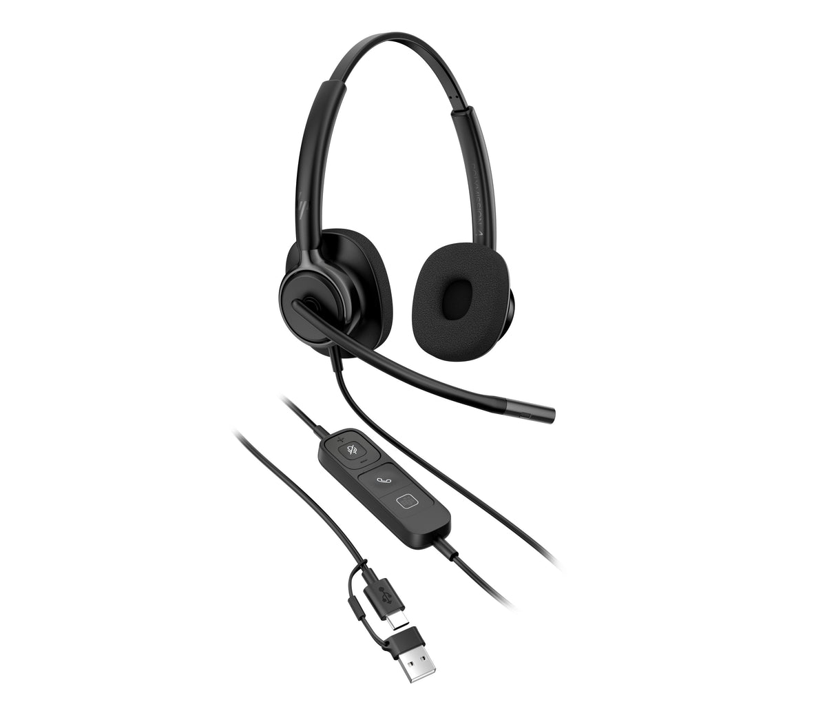 Hp Poly Mission 425 Mission 400 Series Auricular En Oreja Cableado Cancelación De Sonido Activo Usb-C Usb-A Negro Certificado Por Zoom Certificado Para Equipos De Microsoft Certificado Por Google Meet Works With Chromebook Certified