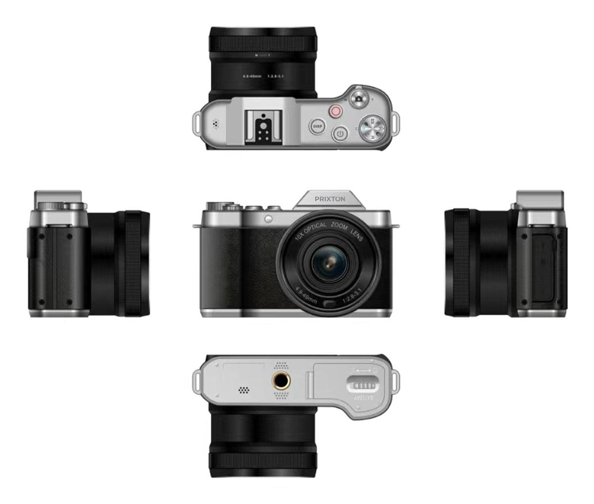 Cámara Prixton Nomad Dc950 64mp 4k 3840p 85 Min Autonomía Pantalla 2.88? Ips 640 X 480 Función Anti Shake Negro