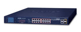 16-Port 10 100tx 802.3at Poe + 2port Gbit Tp Sfp Combo 300w