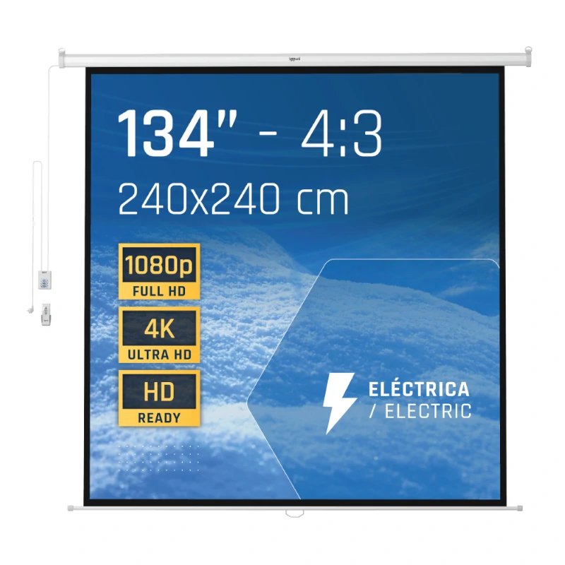 Iggual Pantalla Eléctrica 4:3 134" 240x240 Cm