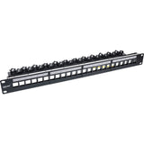Inline® Patch Panel 24-Way, Keystone Empty Panel Patch Panel, 19", 1u, Negro Ral9005