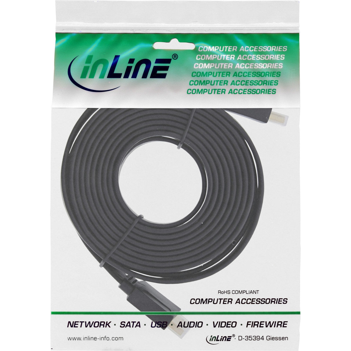 Cable Plano Hdmi Inline Cable De Con Ethernet Negro 5m