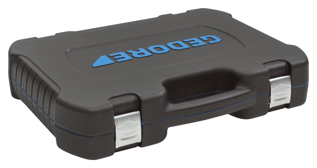 Gedore Juego De Llaves De Vaso 19 Bmc 20, 1/4" + 1/2", Juego De Herramientas Negro/Azul, 69 Piezas, Con 2 Carracas Reversibles