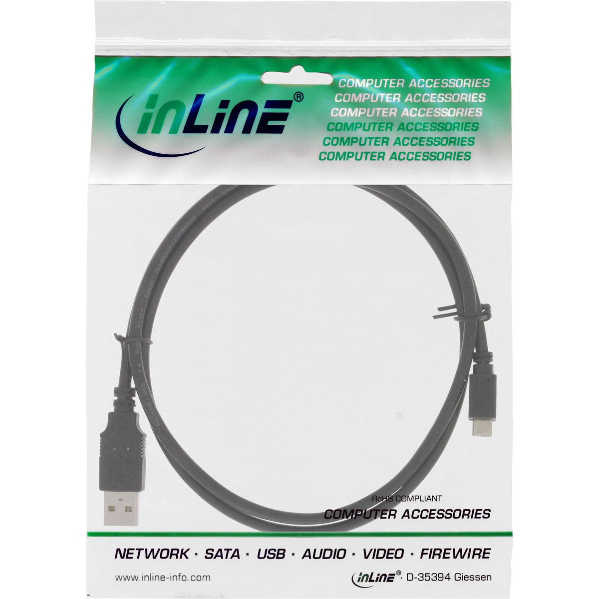Inline Micro Usb 2.0 Cable De Carga Rápida Usb A Macho A Micro-B Macho 0,5 M
