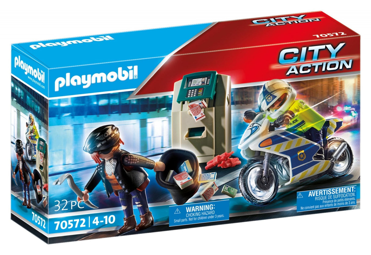 Playmobil - 70572 - Oficial De Policía Con Motocicleta Y Ladrón