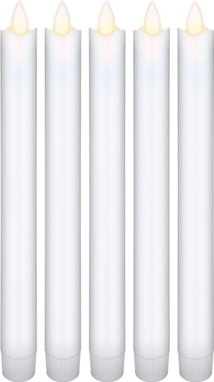 Juego De 5 Velas De Varilla De Cera Real Led Blancas, Incl.