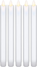 Juego De 5 Velas De Varilla De Cera Real Led Blancas, Incl.