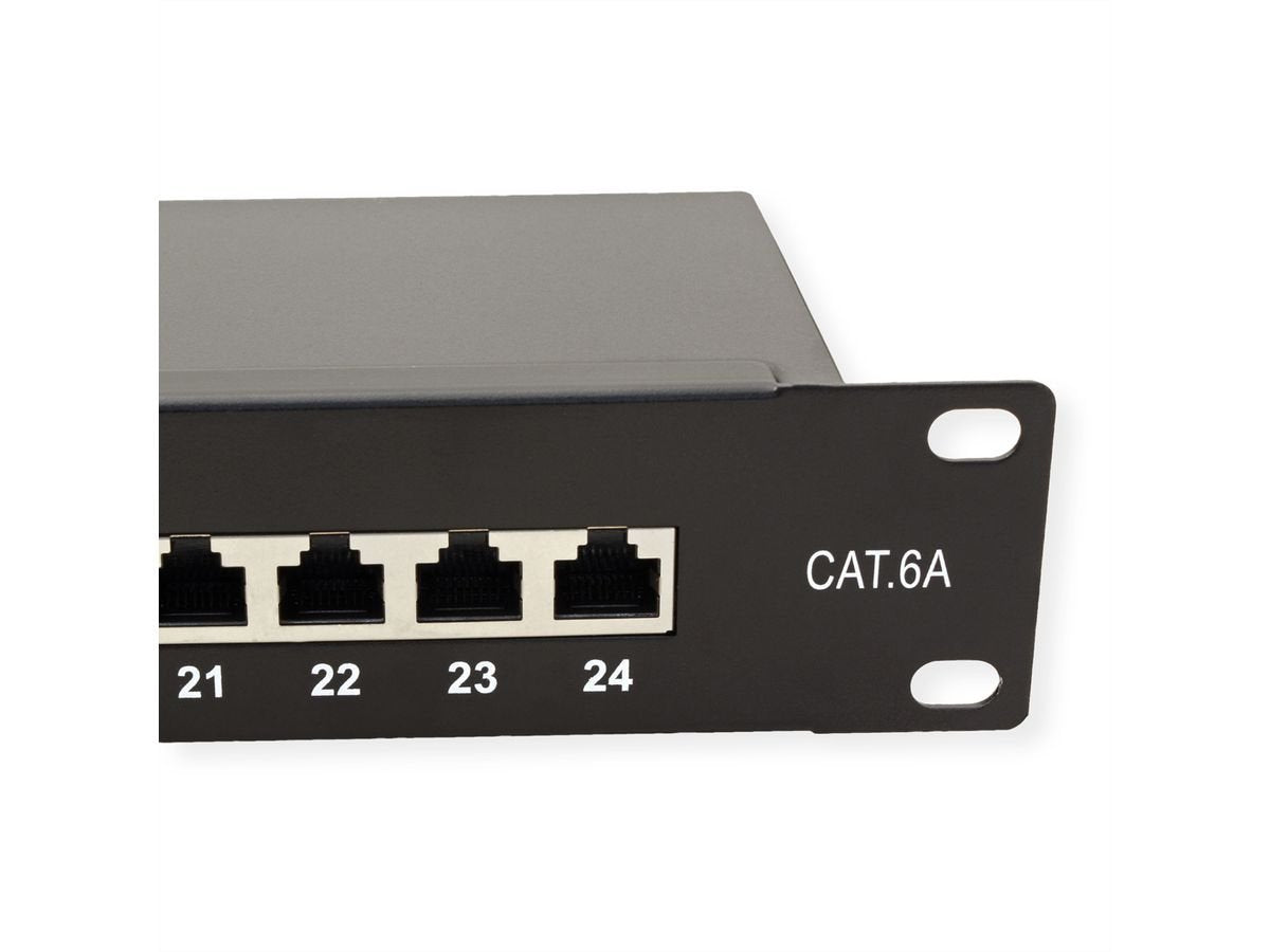 Kat.6a Class Ea 19-Patchpanel 24 P Apantallado Negro