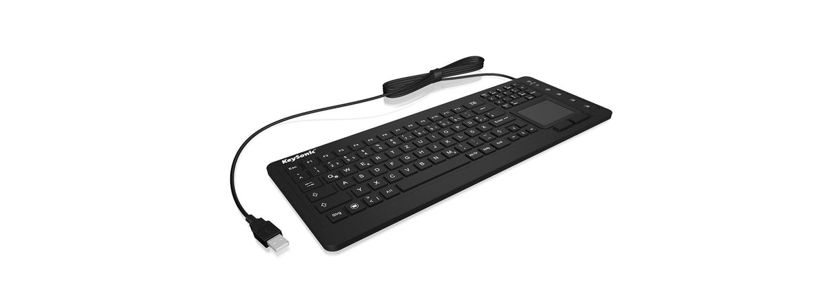 Teclado Alemán Keysonic Ksk-6231inel Industrial Usb Qwertz Negro