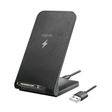 Logilink Wireless Quick Charging Stand 15 W, Twin Coil, Negro