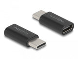 Delock 60034 Adaptador Superspeed Usb 10 Gbps (Usb 3.2 Gen 2) Usb Type-C Macho A Puerto Hembra De Ahorro De Energía Negro