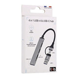 EAN 3303170116043 - T'nB HUBSLIM4 hub de interfaz USB 2.0 5000 Mbit/s Gris imagen 3