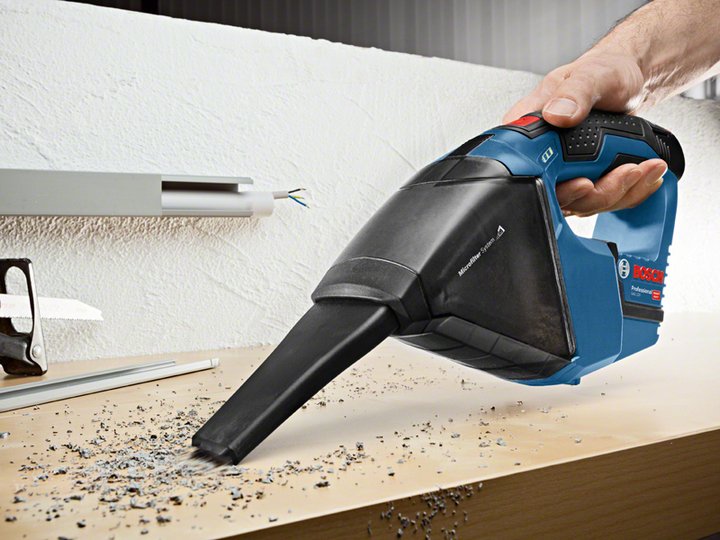 Aspirador Bosch Professional  Inalámbrico De Mano Gas 12v-Li, Aspirador De Mano Azul, Caja, Sin Batería Ni Cargador 06019e3000
