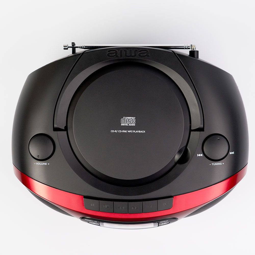 Radio Cd-Casete Aiwa Boombox Bbtc-550mg Rojo Casete/Cd/Usb/Bt/Mp3/Fm Pll/Aux In 3.5mm/2x3w Bbtc-550rd