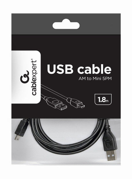 EAN 8716309042017 - Gembird 1.8m USB 2.0 A/mini-USB M cable USB 1,8 m USB A Mini-USB B Negro imagen 2