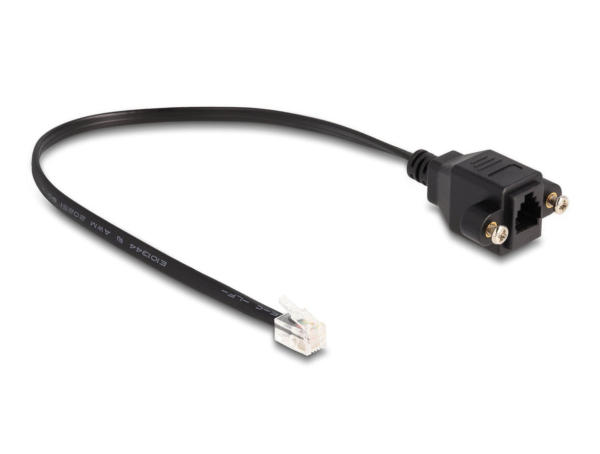 Delock Cable Rj10 Stecker Zu Rj10 Buchse Zum Einbau 30 Cm Schwarz