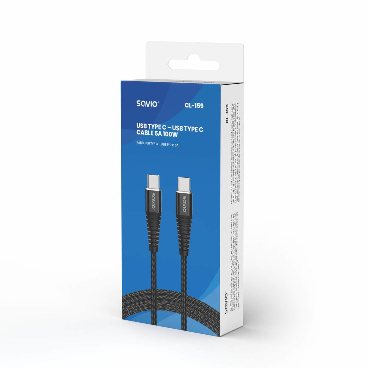 Cable Savio Usb Tipo C - Usb Tipo C 5a 1m Cl-159
