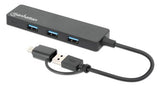EAN 0766623180863 - Manhattan 180863 hub de interfaz USB 3.2 Gen 1 (3.1 Gen 1) Type-A + Type-C 5000 Mbit/s Negro imagen 1