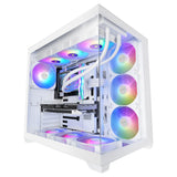 Caja Pc  Atx Mars Gaming Mcv5w Cristal Templado Panoramico Argb Gpu 416mm Blanco