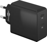 Cargador  36w Usb 2 Puert. Usb-C Negro Pd Salida Lateral  Goobay