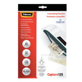 Fellowes Pack De 25 Fundas Para Plastificar Brillo A5 - 125 Micras - Alta Calidad - Transparente
